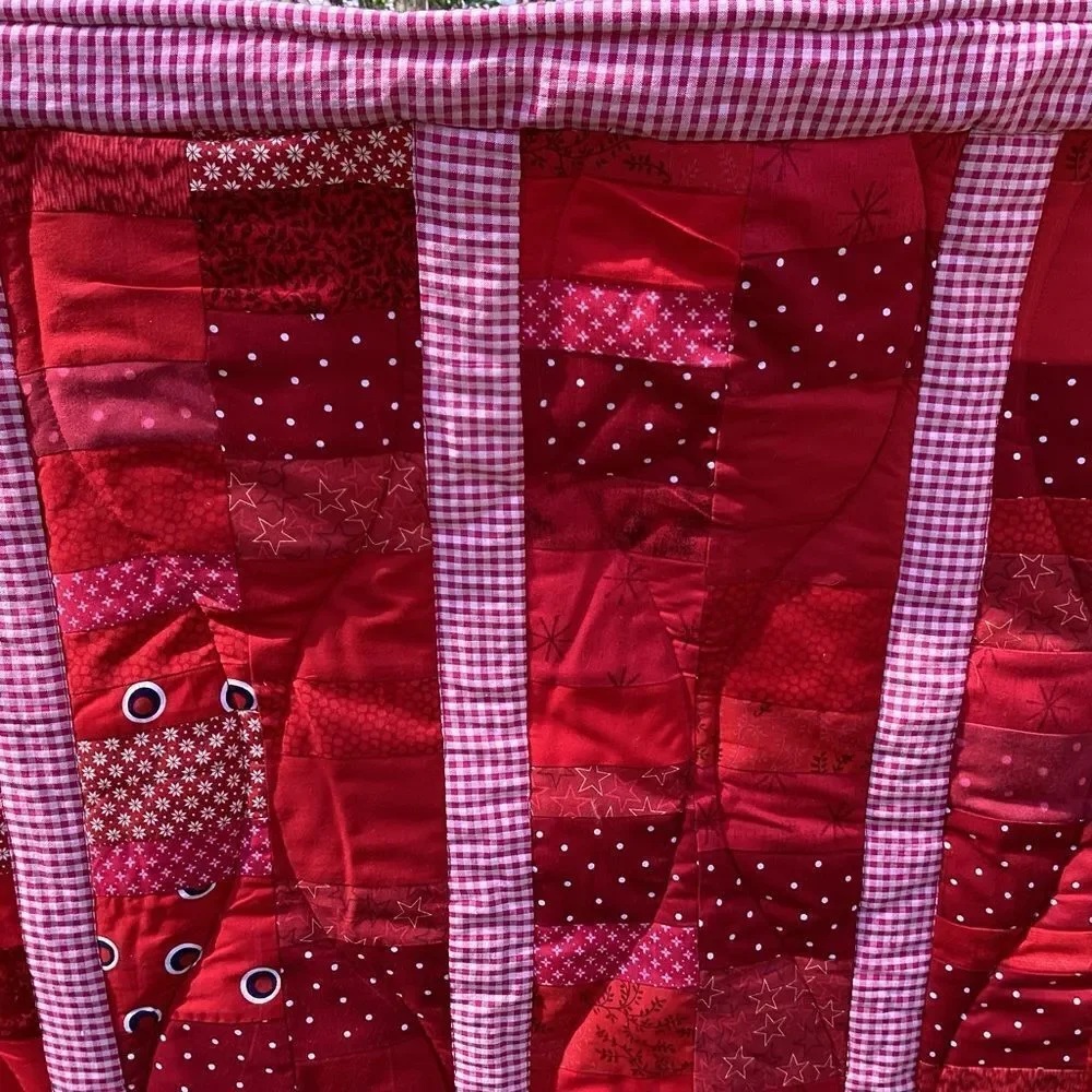 NWT Hand Crafted “Red Coins” Quilt